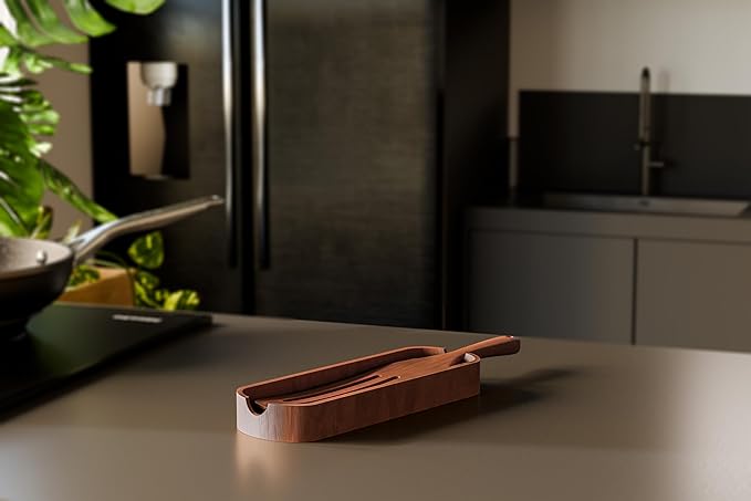 Plantea Spurtle Rest : Keep Kitchen Utensils Clean & Organized -%100 Organic Handcrafted Rest for Spurtles, Spoons & More