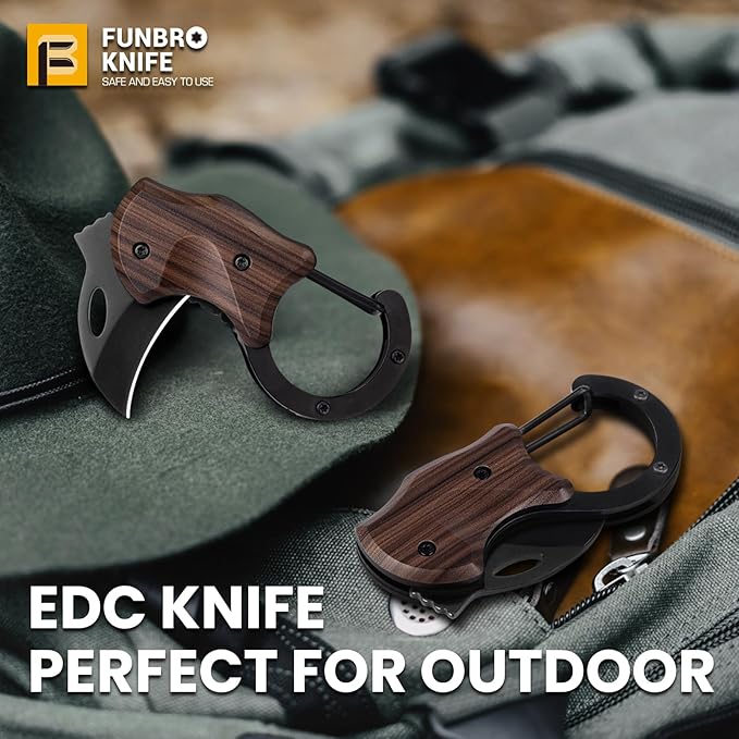 Small Pocket Knife for Men, Cool Box Cutter with 1.34 inch Sharp Blade, EDC Knives Tool for Everyday Carry (Wood Grain)