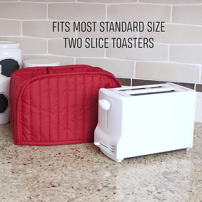 RITZ Premium Universal Two Slice Toaster Cover, 11.25" x 5.75" x 7", Polyester and Cotton Quilted, Fingerprint Protector, Super Soft Appliance & Dust Cover, Appliance NOT Included, Paprika