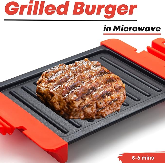 Maconee Microwave Sandwich maker | Microwave Grill Cheese Maker | Microwave Crisper Toaster Cookware | Panini Press | Cooking Fast and Dishwasher Safe Orange