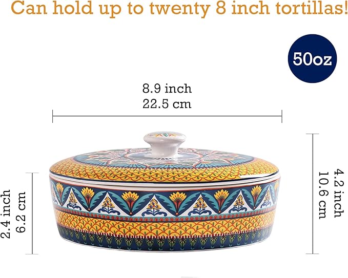 Bico Havana Taco Tuesday Set, Tortilla Warmer and Taco Holder, Microwave and Dishwasher Safe