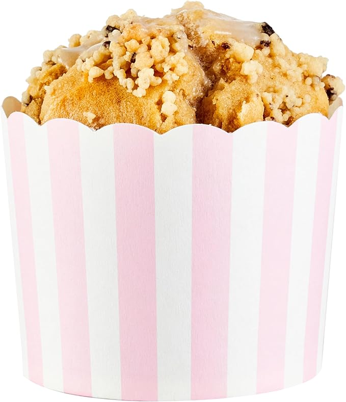 Restaurantware Baking Cups 200 Pack of 6 oz Paper Cupcake Liners Greaseproof Scalloped Oven-Safe Elegant Dessert Muffin Cups Disposable for Parties