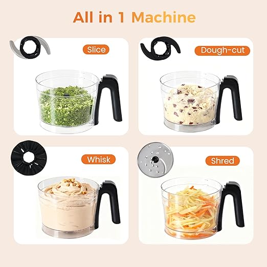 NEWBULIG Food Processor 2 Cup, Electric 1.5L Food Chopper for Meat, Vegetables, Dough, Puree, Shredding & Blending, 2 Adjustable Speeds, Sharp Blades, Safety Lock