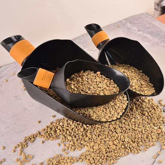 CAFEMASY Coffee Bean Scale Measure Scoop Shovel Kilo Bean Scooper (Black-Small)