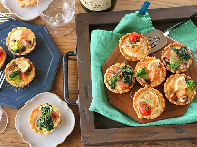 Mini Tart Pan, 2.75" Egg Tart Molds 6-Cavity Non Stick Fluted Mini Tart Mould, Reusable Quiche Bakeware Carbon Steel for Pies, Quiche, Cheese Cakes, Desserts(Not Included Cutting Mold)