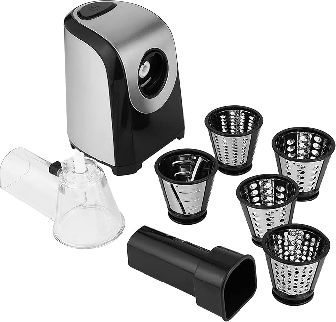 Electric Vegetable Graters Professional Salad Maker, Electric Slicer Shredder Graters for Kitchen, Gratersr/Chopper/Salad,Electric Salad machine for Vegetables Carrot Cheese Black