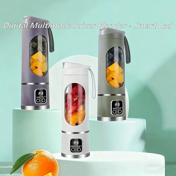 Digital Multimode Juicer Blender - Smart Led Display, Portable Usb Personal Electric Blender, Juicer Shakes And Smoothies Blender For Smoothies Liquid Diet, Shakes, Leak Proof Design (2PC-E)