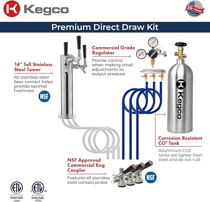 Kegco K309SS-3 3 Faucet Digital Kegerators - Stainless Steel Door