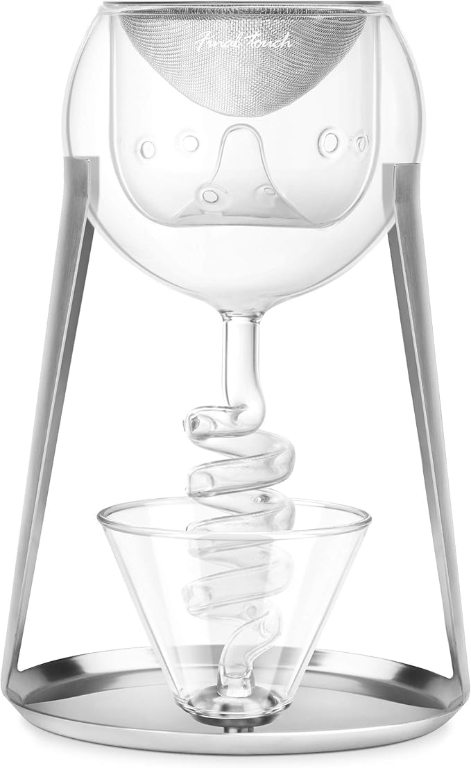 Final Touch Glass Twister Aerator Decanter - Wine Oxygenation System, 3 Phase Aeration, Stainless Steel Filter, Globe Design, Adapter & Stand (WDA918)