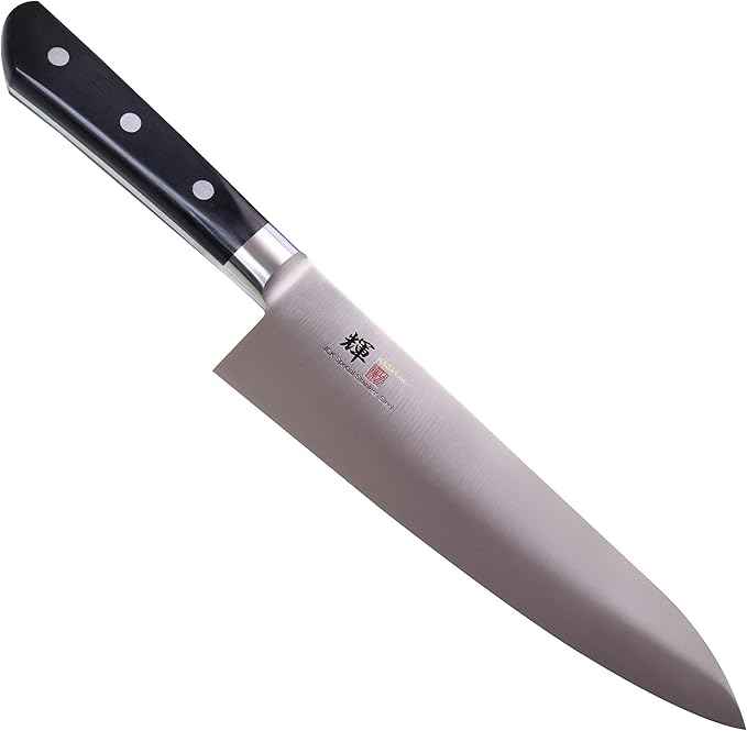 Kagayaki Japanese Chef’s Knife, KG-13 Professional Western Deba Knife, VG-1 High Carbon Japanese Stainless Steel Pro Kitchen Knife with Ergonomic Pakka Wood Handle, 8.2 inch