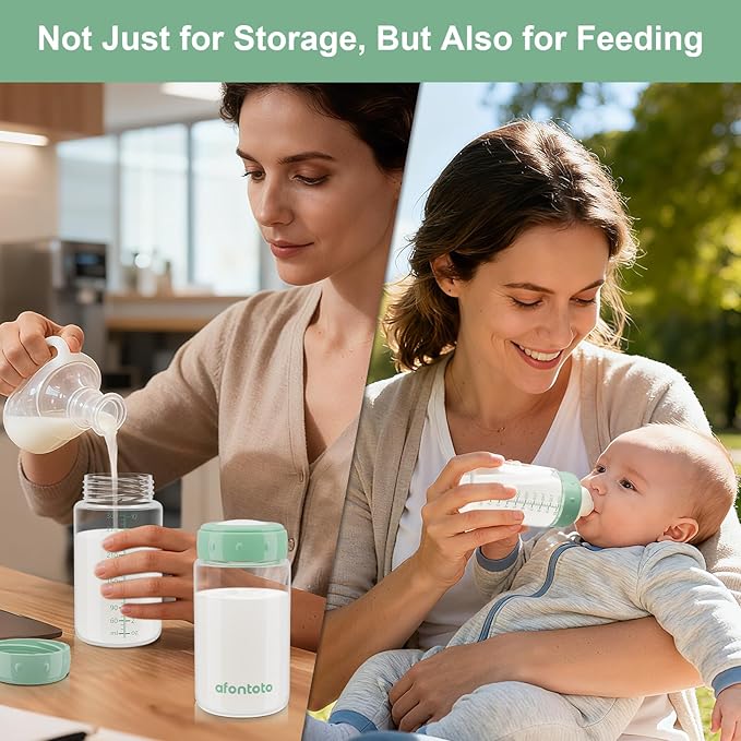 6PCS Breastmilk Storage Bottle, BPA Free Wide-Neck Spectra Bottles for Pumping, Storage Collection Baby Bottles for Fridge & Momcozy Breast Milk Cooler, Breastfeeding Bottle, 10 oz