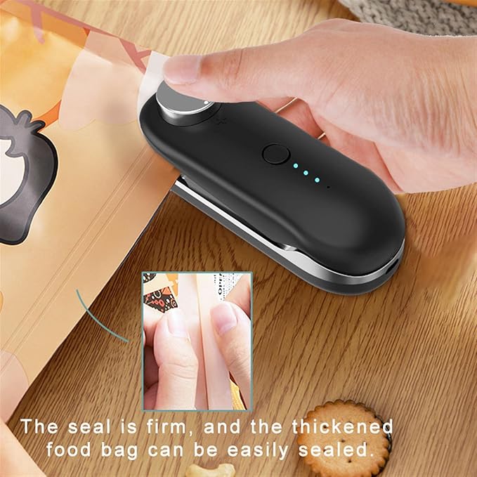 Cup Can Sealer Sealing Machine Bag Seaming Automatic Adjustable Mini Portable Heat,USB Rechargeable Handheld Heating Food Storage Plastic Clip with Magnet