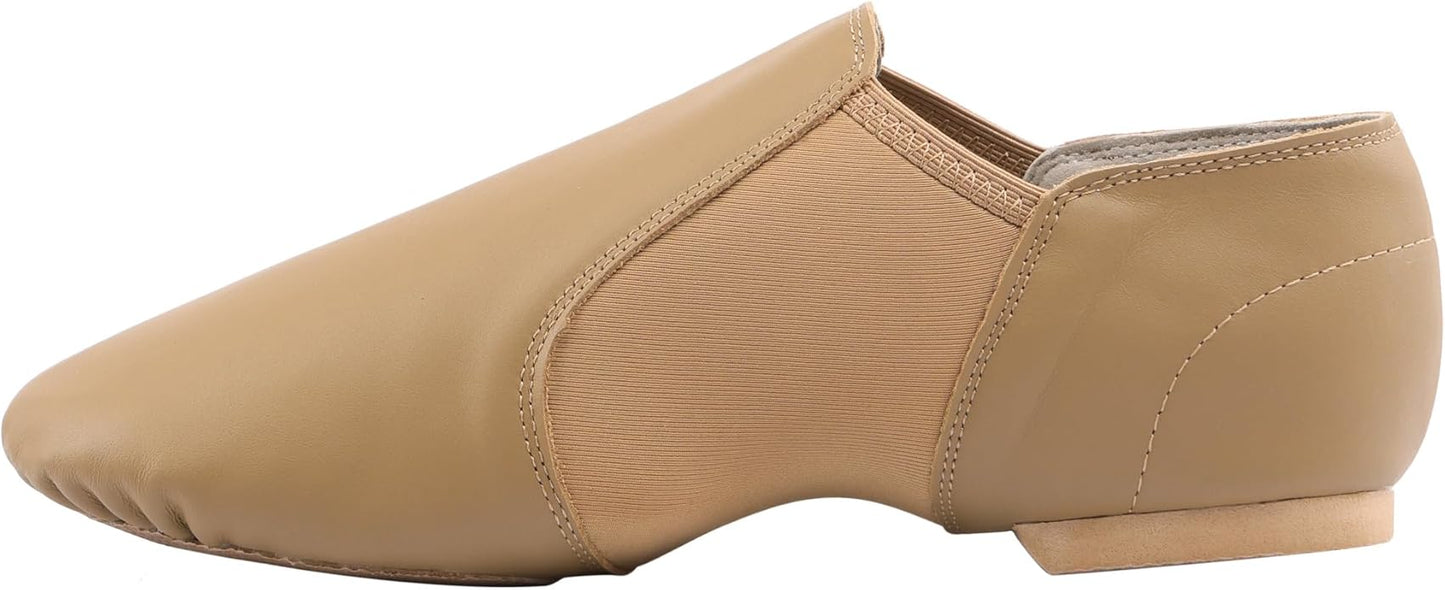 Linodes Unisex Leather Upper Jazz Shoe Slip-on for Women and Men's Dance Shoes