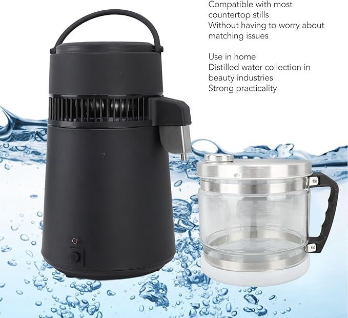 Water Container for Distiller,Replacement Collection Bottle, Distilled Water Container Replacement Storage Collection Bottle Glass Jar for Home Beauty Countertop, 4L