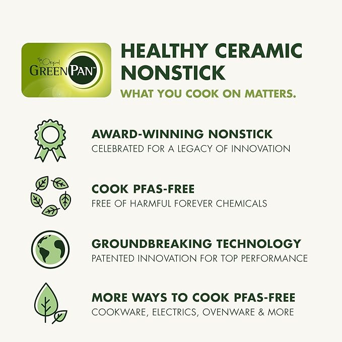 GreenPan Valencia Pro Ceramic Nonstick 9.5" Crepe Pan, Hard Anodized PFAS-Free, Induction Ready, Compatible on All Cooktops, Dishwasher Safe, Oven Safe to 600F, Gray
