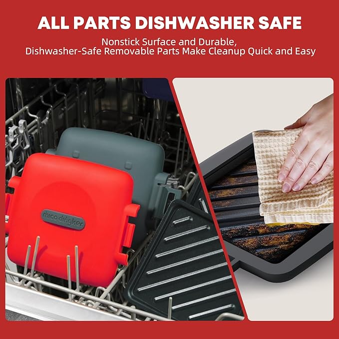 Microwave Toastie Sandwich Maker, Snack Maker & Panini Press, Removable Non-Stick Plates, Silicone Microwavable Cookware, Heatwave Technology for house cooking&baking, Red