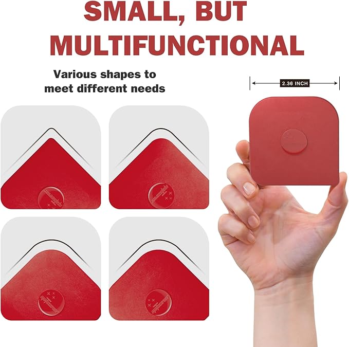 Pan Scraper, 5 Pcs Pot Scraper Plastic, Pot Scraper Non Scratch for Cast Iron, Pot and Pan Cleaning, Sturdy Scraper Kitchen Tool, Red