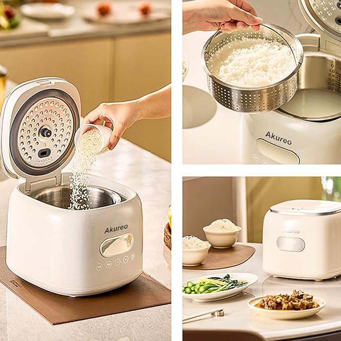 5 cup 2.5L Low Suger Rice Cooker with 304 Stainless Steel inner pot, healthy for 2-3-person households, Office workers & low carb dieters, exercisers and the elderly