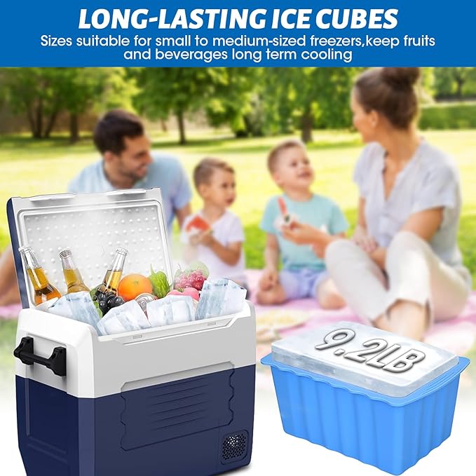 Large Ice Cube Molds 4 Pack - 37LB Silicone Ice Block Mold, Water Chiller for Cold Plunge & Camping | Easy Release, No Collapse Ice Tray for Seafood Fresh Keeping, Durable BPA-Free Freezer Ice Mold