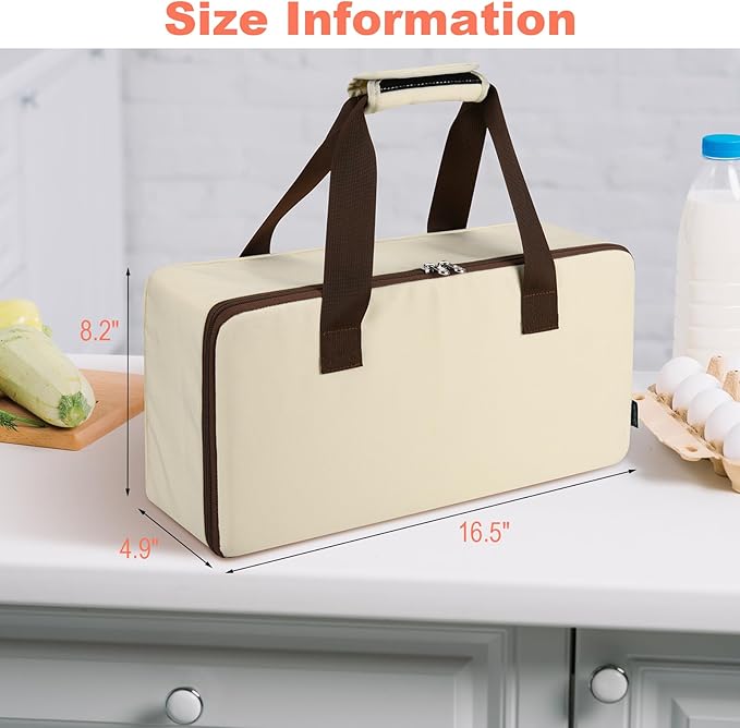 Beautyflier Carrying Bag for Mueller UltraToast 2 Slice Toaster, Portable Carry Case for 10'' Long Slot Bella 2 Slice Toaster, Travel Storage Bag with Hand Strap, Durable and Long-Lasting (Bag Only)