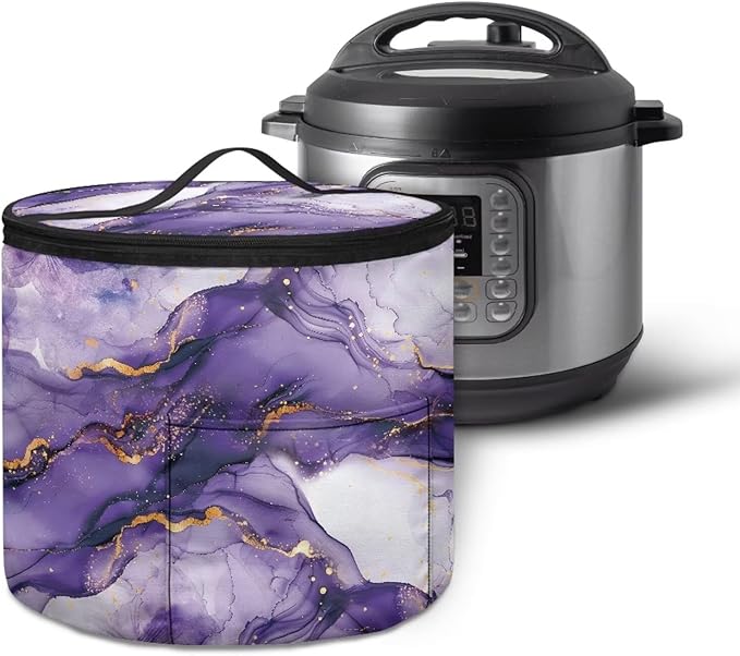 Purple Marble Electric Pressure Cooker Insulation Bag Not Easily Deformed Electric Pressure Cooker Storage Bag Kitchen Appliance Dust Cover