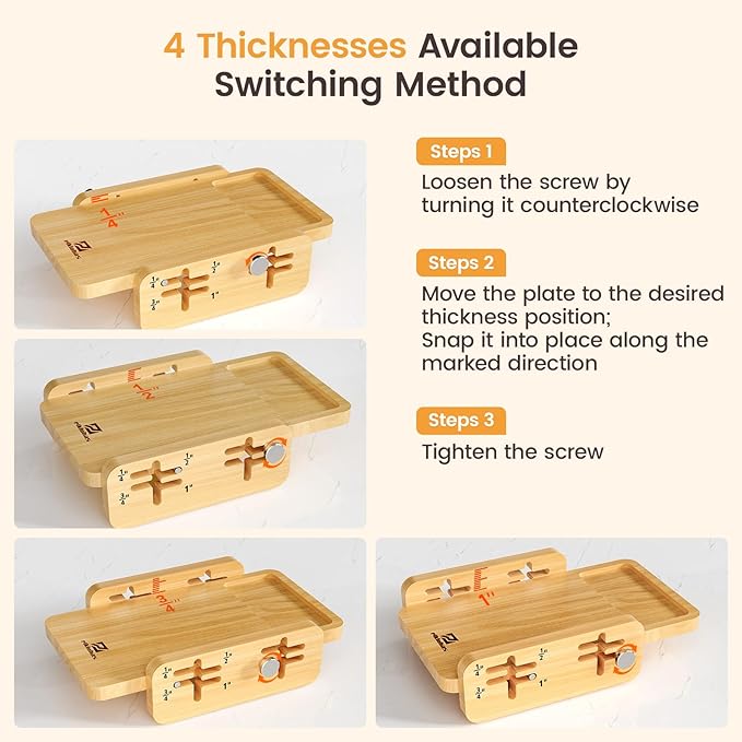 Piklohas Bread Slicer With Bread knife, World's 1st Horizontal Bread Cutter for Homemade Bread, 4 Thickness Adjustable, Paired With Multifunction Serrated Knife for Efficient Slicing, Baking Gifts