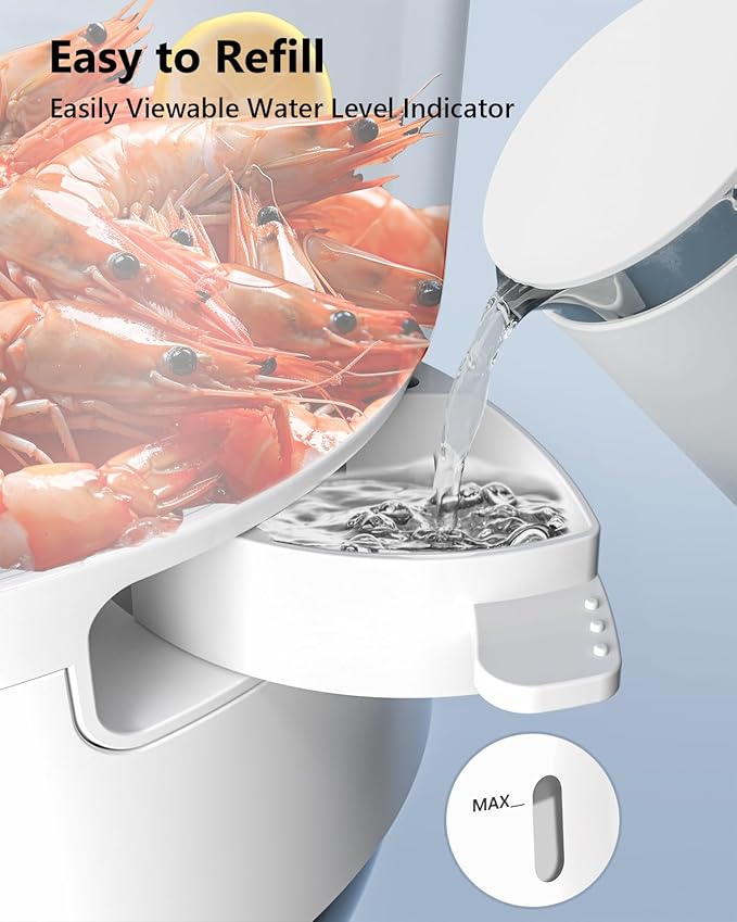 Electric Food Steamer for Cooking, 13.7QT Vegetable Steamer with 3 Tiers BPA-Free Baskets, 800W Fast Simultaneous Cooking, 60-Minute Timer, Ideal for Veggies Seafood Rice