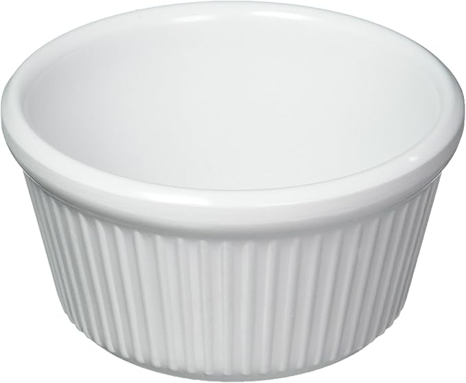 Winco Commercial-Grade Plastic Ramekin/Dipping Sauce Cup, Fluted, 4 Ounce, Bone (12 Pack)