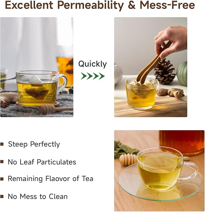 200Pcs Tea Filter Bags, Disposable Tea Filter Bags for Loose Leaf Tea from Safe Natural Materials, Empty Tea Bags Suitable for Loose-Leaf Tea, Coffee, Spices, Herbs (3.54 x 2.75 inch)