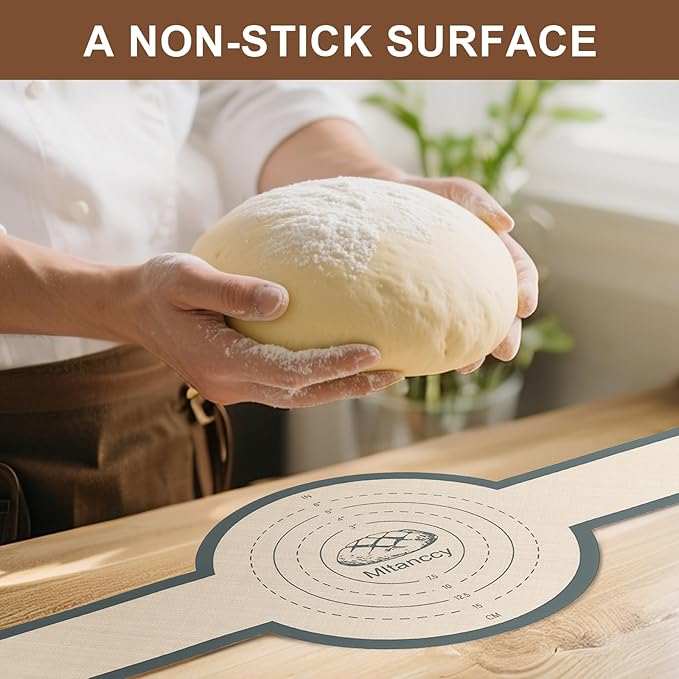 3 PCS Silicone Bread Sling for Dutch Oven Liners, Non Stick & Easy to Clean Silicone Bread Baking Mat with Extra Long Handles, Reusable Round Silicone Baking Mats to Transfer Sourdough Bread