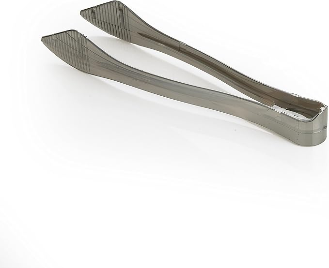 PARTY BARGAINS 8.5 Inches Plastic Serving Tongs, 6 Pack, Premium Quality & Heavy-Duty Silver Plastic Tongs for BBQ, Salads, Grilling, Buffets, & Kitchen