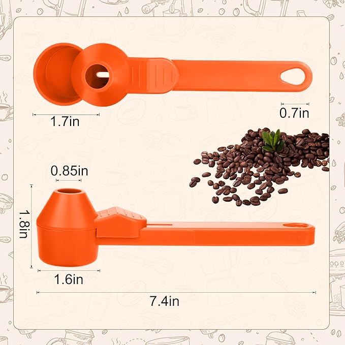Palksky Coffee Scoop & Funnel for Reusable K Cup Refillable Coffee Pods,2 Tablespoon Coffee Measuring coffee Scooper,1PCS(Orange)