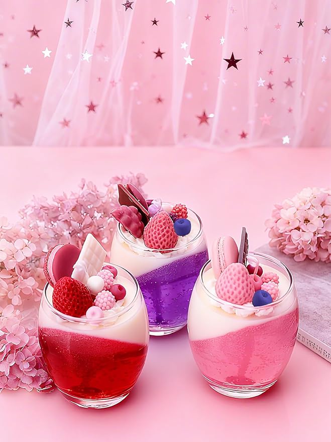Fruit Shaped Silicone Molds, 3D Strawberry Orange Raspberry Blueberry Fondant Mold, Fruit Mold for Candy Jelly Cake Decor Soap Resin DIY Baking Tool for Parties & Gifts (4 Fruit)