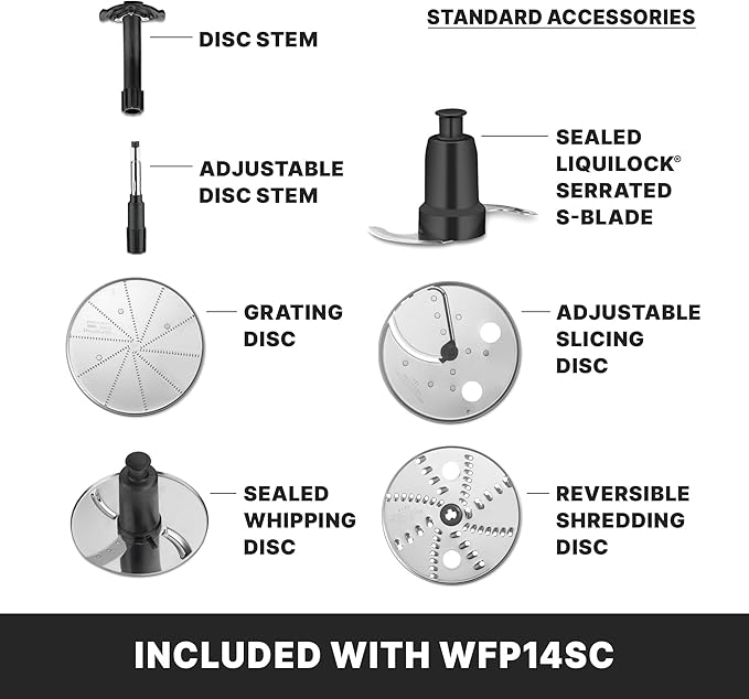 Waring Commercial WFP14SC 3.5 Quart Continuous Feed Food Processor, 1 HP Motor, Extra Large Feed Tube, Patented LiquiLock Seal Bowl System, Includes 3.5 Quart Clear Cutter/Mixer Bowl, Grating, Shredding, Slicing, Whipping Disc and a Standard S blade fo...