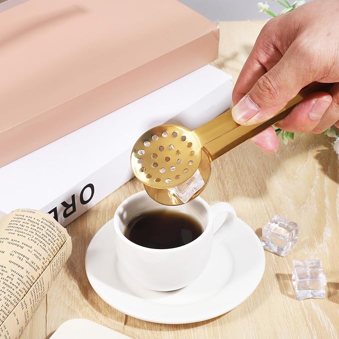2 Pcs Tea Bag Squeezer Tongs Tea Filter Spoon Clamp Stainless Steel Teabag Strainer Dispenser for Kitchen Bar Tools