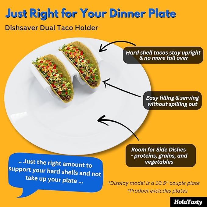 Taco Shell Mold for Baking (set of 2) + Dual Taco Holder (set of 2)