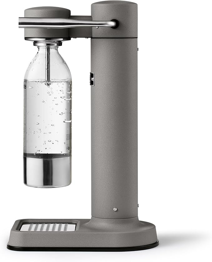 Aarke Carbonator lll, Sparkling & Carbonation Water Machine, Stainless Steel with PET BPA-Free Reusable Bottle Volume 1L/34 fl oz (Matte Grey)
