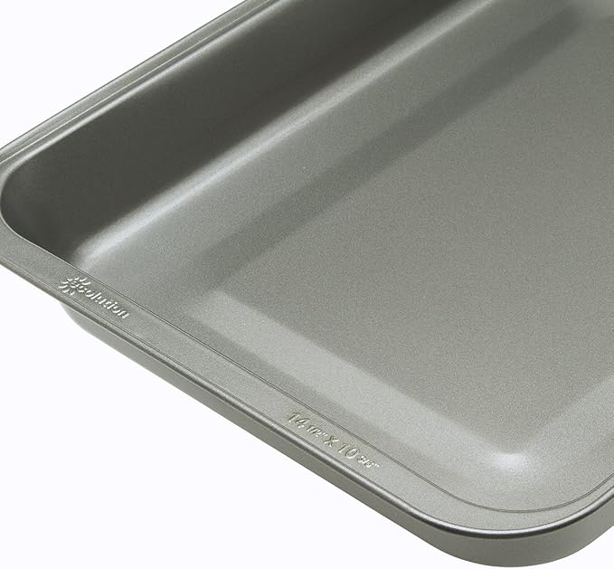 Ecolution Bakeins Lasagna and Roasting Pan – PFOA, BPA, and PTFE Free Non-Stick Coating – Heavy Duty Carbon Steel – Dishwasher Safe – Gray – 14.5” x 10.375” x 1.9375”
