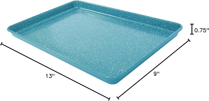casaWare 13 x 9 x 1-Inch Ultimate Series Commercial Weight Ceramic Non-Stick Coating Cookie/Jelly Roll Pan (Blue Granite)
