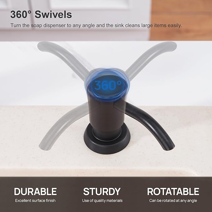 GAGALIFE Built in Counter Soap Dispenser (Oil-Rubbed Bronze) for Kitchen Sink and Extension Tube Kit, Anti-Leakage Upgrade with 40" Tube, No More Top Refill