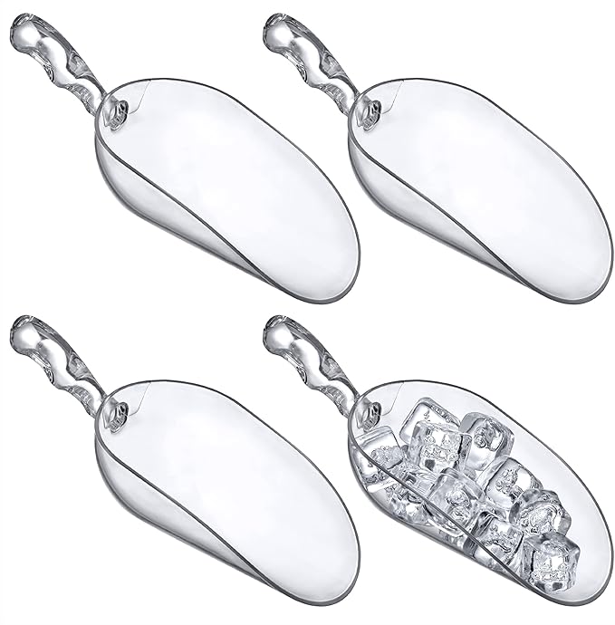 Amazing Abby - Elsa - 24-Ounce Plastic Ice Scoops (Set of 4), Plastic Utility Scoops, BPA-Free, Food-Grade, Shatter-Proof, Good for Kitchen and Restaurant, Perfect for Home and Commercial Use