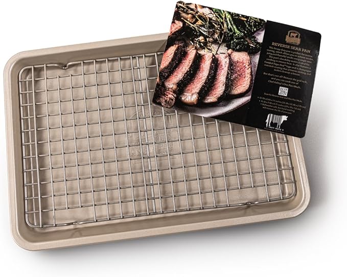 Certified Angus Beef Roasting Pan with Wire Rack – Heavy-Duty Non-Stick Perfect for Reverse Searing