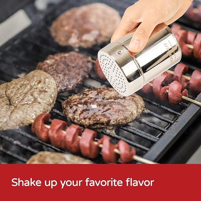 7 Inch Cast Iron Burger Press Set with Stainless Steel Spatula, Seasoning Shaker & Patty Papers - Heavy-Duty Smash Burger Maker for Griddle, BBQ & Camping