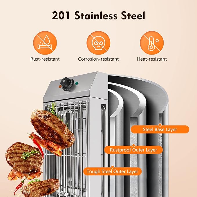 1800W Countertop Electric Griddle Flat Top Grill - Portable Barbecue, Smokeless Indoor, Non-Stick Cooking, Removable Plate BBQ With Temperature Control 110V