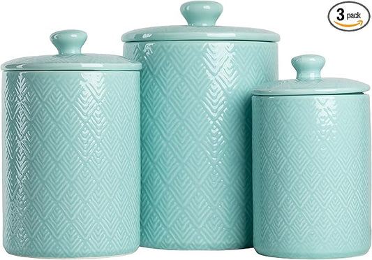 10 Strawberry Street CAN BLU Kitchen Canister Set, Set of 3, Marquis Blue