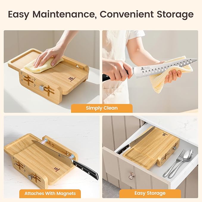 Piklohas Bread Slicer With Bread knife, World's 1st Horizontal Bread Cutter for Homemade Bread, 4 Thickness Adjustable, Paired With Multifunction Serrated Knife for Efficient Slicing, Baking Gifts