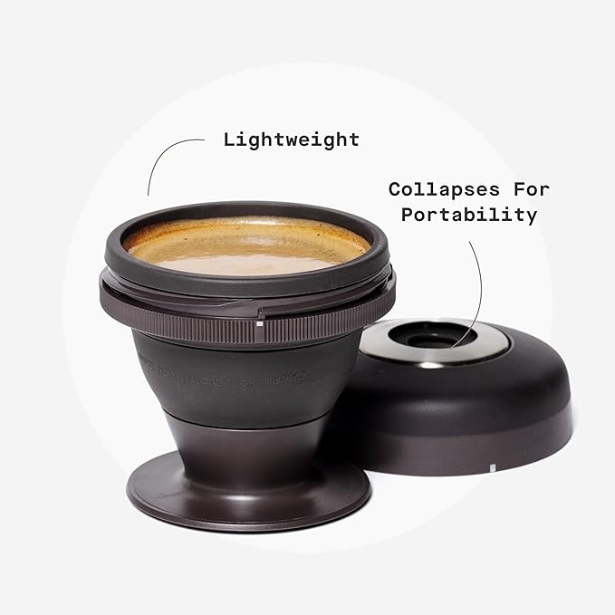 Corkcicle Coffee Palmpress - Single Serve - Portable Pour Over & French Press - Stainless Steel Filter - Collapsible - Holiday Gift - Great for Gifting Warmth - 8 oz - Espresso