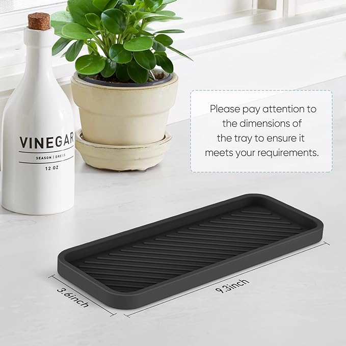 EG-SIPRO Kitchen Sink Organizer Tray,Sponge Holder for Kitchen Sink Bathroom Counter Tray Sponge Caddy Silicone Soap Holder for Soap dispenser, Bottle, Dishwashing Accessories(2-pack)