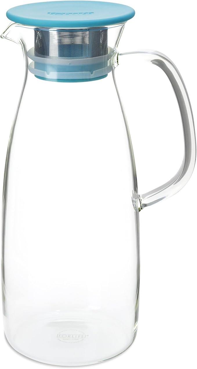 FORLIFE Mist Glass Ice Tea Jug , 50-Ounce, Turquoise