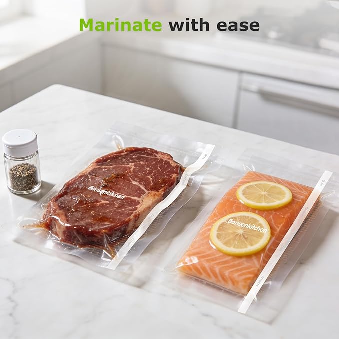 [2025 New] Bonsenkitchen 11” x 150’ Vacuum Sealer Bags Rolls with Cutter for Food Storage, Commercial Grade, BPA Free, Great for Meal Prep and Sous Vide Cooking | EASY TO CUT & SEAL, Commercial-grade